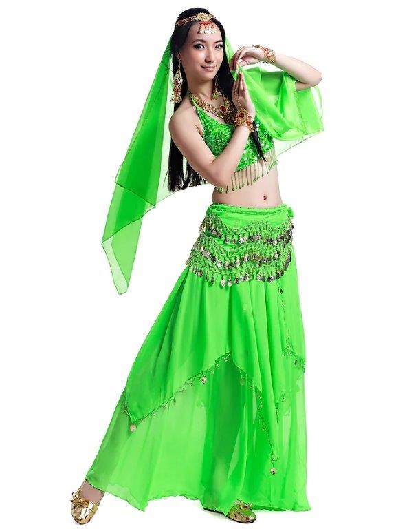 Strój damski Bollywood zielony